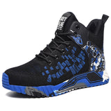 Men's Work Safety Boots Anti-smash Anti-puncture Work Sneakers High Top Safety Shoes Indestructible MartLion blue 37 