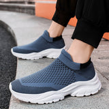 Casual Shoes Men's Mesh Slip on Outdoor Sport Running Lightweight Gym Traning Sneakers Non-slip Mart Lion Blue 39 