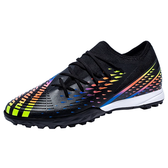 Men's Soccer Shoes TF FG Training Football Sneakers Ultralight Non-Slip Turf Soccer Cleats Chuteira Campo MartLion SD-black 35 