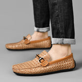Men's Shoes Leather Slip on Moccasins Breathable Casual Luxury Loafers Driving Hombre MartLion   
