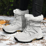 Fujeak Fashion Women's Casual Cotton Shoes Outdoor Casual Anti-slip Hiking Shoes Classic Tactical Desert Boots Warm Snow Boots MartLion   