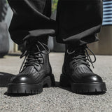 Men's English Style Thick Sole Design Men Boots  Layer Leather Casual Boots