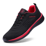Men's Running Walking Knit Shoes Casual Sneakers Breathable Sport Athletic Gym Lightweight Sneakers Casual MartLion Red 40 