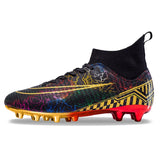 Football Boots TF FG Training Grass Outdoor Professional  Soccer Shoes Men's Women Adult Teenager Non-Slip Soccer Cleats Sneakers MartLion WJS-055-C-BlackGold 35 