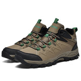 Men's Shoes Outdoor Mountaineering Waterproof Boots Leather Sports Climbing MartLion Khaki 39 