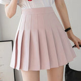 Skirt Shorts Women Waist Mini Skirt School Short Pleated Kawaii Pink Skirt Female MartLion Pink XXL 