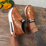 Leopard Print Loafers Shoes Women Spring Slip-On Hidden Heels Sneakers Pu Leather Chunky Platform Sports Ladies MartLion   