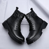 Men's English Style Thick Sole Design Men Boots  Layer Leather Casual Boots