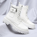 Men's English Style Thick Sole Design Men Boots  Layer Leather Casual Boots