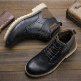 Men's Leather Boot Winter Non-Slip Warm Vintage Winter Shoes MartLion   