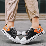 Orange Heart-shaped Lovers High Top Sneakers Women Cardioid Embroidered Canvas Shoes Couple Espadrilles Casual Flats MartLion   