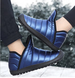 Winter Warm Plush Boots Men's Women Blue Casual Short Light Waterproof Shoes Footwear MartLion - Mart Lion