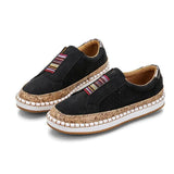 Women's Sneakers Autumn Vulcanized Shoes Hollow Out Casual  Ladies Slip on Elastic Breathable Footwear MartLion black 42 