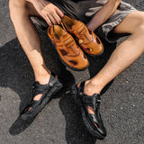 Classic Men's Sandals Summer Soft Leather Beach Outdoor Casual Lightweight Shoes Mart Lion   