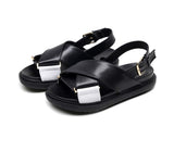 Summer Fish Toe Sandals Women's Roman Leather Cross Flat Thick Sole Matching Color Versatile Shoes Mart Lion   