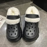 Thick Bottom Height Increase Women Cotton Slippers Padded Anti-skid Snow Boots Warm Lightweight Casual Shoes MartLion   