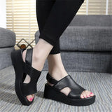 Fish Head Women Summer Shoes Sandals Selling Leather Platform Wedge MartLion   