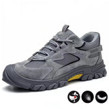 Outdoors Indestructible Shoes Safety Boots Men's Steel Toe Cap Anti-smash Work Anti-puncture Protective Welding MartLion TED716-grey 37 