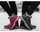 Winter Leather Boots Women Men's Shoes Waterproof Plush Keep Warm Sneakers Outdoor Ankle Snow Casual Mart Lion   