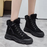 Winter Shoes Women Snow Boots Thick Sole Warm Plush Cold Winter Shoes Genuine Leather Suede MartLion   