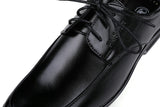Men's Leather Classic Casual Shoes Low Top British Style Pointed Single Dress Spring Formal Black Loafers Mart Lion   
