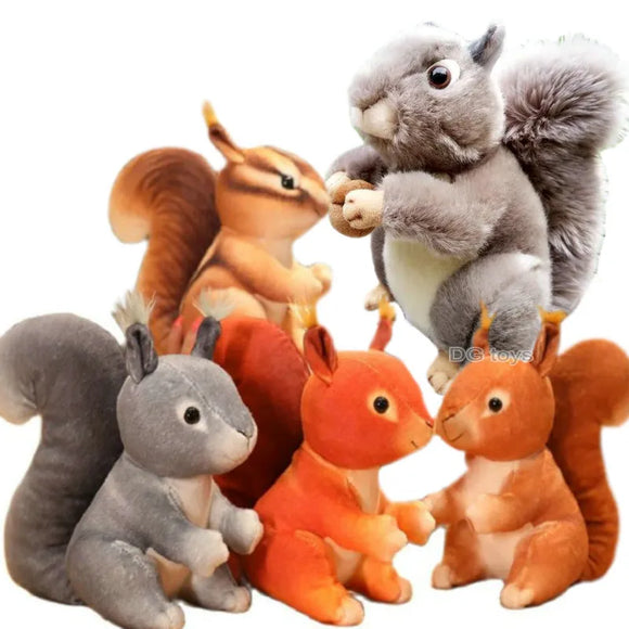  1pc 25cm Squirrel Plush Toy Stuffed Simulation Striped Squirrel Forest Animals Cute Cartoon Animals Toys For Kids Xmas Gift MartLion - Mart Lion