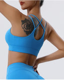 High Support Sports Bra Cross Straps Back High Support Impact Yoga Underwear Running Fitness Gym Padded Bralette MartLion   