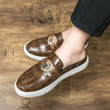 Men's Leather Shoes Summer Comfort Flat Half Casual Loafers Shoes Zapato Hombre Mocasines MartLion   