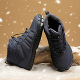 Waterproof Snow Boots Men/women's Winter Elastic Outdoor Plush Warm Barefoot Travel Winter Ankle Boots MartLion   