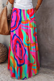 Ethnic Style Vintage Long Skirt Women Summer Loose Beach Ladies  Casual MartLion Multicolor XXL 