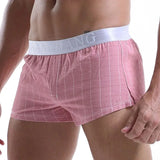 Men Cotton Boxers Shorts Loose Multicolor Male Plaid Underwear MartLion Red XXL 1pc