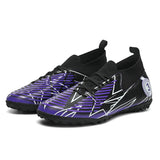 Football Boots Men's Kids Soccer Shoes Field Soccer Cleats Outdoor Anti Slip Football Crampons Ag Tf Mart Lion Purple sd Eur 38 