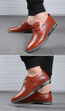 Men's Casual Leather Shoes Lace-up Hollow Breathable Driving Flats Outdoor Sports Mart Lion   