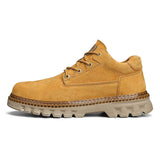 Winter Plush High Top Men's Black Boots Lace-Up Round Toe Leisure All-match Men's Casual Leather Shoes Non-slip Rubber MartLion