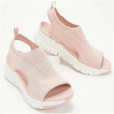 Women Summer Mesh Casual Sandals Ladies Wedges Outdoor Shallow Platform Shoes Slip-On Light Comfort MartLion Pink 35 