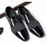 Men's Dress Shoes Breathable Casual Formal Wedding Party Dress Flats Lace Up Loafers Casual Mart Lion   