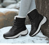 Women's Winter Boots Thick Sole Sloping Heel Ankle Outdoor Light Plush Warm Cotton Shoes MartLion   