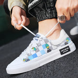  Deign Cartoon Sneakers Men's Breathable Leather Board Shoes Casual Flat Low Baskets Hommes MartLion - Mart Lion