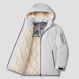 Men's Hooded Thick Warm Casual Parkas Coats Overcoat Windproof Outwear Detachable Hat Jackets Outdoor Sport MartLion Light grey L (52kg-60kg) 