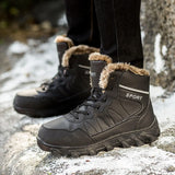 Men's Shoes Winter Anti Slip Snow Boots Outdoor Plush Hiking Waterproof Casual MartLion   