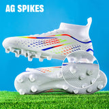 Men's Soccer Cleats Soccer Shoes Football Boots Wear Resistant AG Light Ankle Protect Outdoor Spikes MartLion   