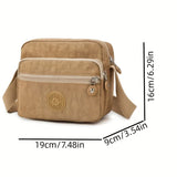 Simple Portable Square Shoulder Bag Zipper All-Match Crossbody  Solid Color Canvas Travel MartLion   