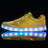 Adult Unisex Women's Men's Children's Glow Sports Shoes Glow USB Charging Boys' LED Colorful Glow Girls' MartLion Gold 36 