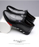 Men's Leather Shoes Casual Soft-Soled Non-Slip Breathable All-Match Footwear Black Mart Lion   