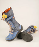 Long Warm Leather Women's Boots In Winter With Solid Color Hand Stitching MartLion