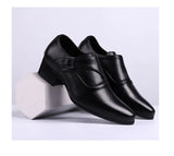  Leather Men's Dress Shoes High Heel British Elevator Shoes Wedding Party Oxford Footwear Increasing 6/8cm MartLion - Mart Lion