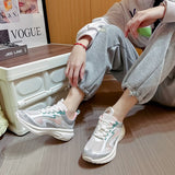 Women Sneakers Mesh Breathable Running Shoes Female Casual Flats Outdoor Sports Tennis Walking Mart Lion   