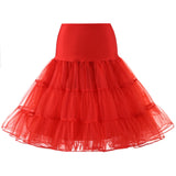 Women's Vintage Tulle Petticoat Underskirt MartLion Red XL 