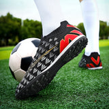 Soccer Shoes For Men's Kids Football Non-Slip Light Breathable  Athletic Unisex Sneakers AG/TF Futsal Training Mart Lion   