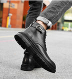 Genuine Leather Boots Men's Keep Warm Winter With Ankle Masculina Mart Lion   